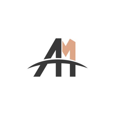 AM, MA, A ve M soyut ilk harfli alfabe logosu tasarımı