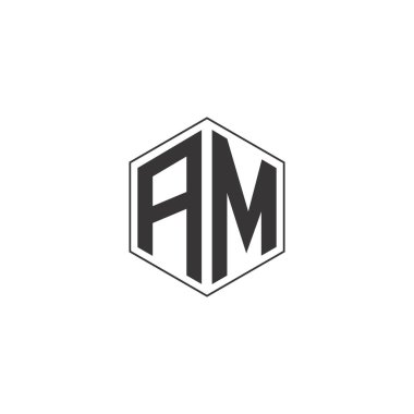 Alfabe harfleri Baş harfleri Monogram logosu AM MA