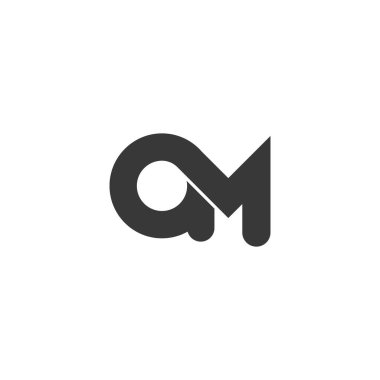AM, MA, soyut ilk monogram harf logosu tasarımı