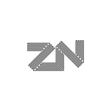 ZN, NZ, N ve Z soyut ilk harfli alfabe logosu tasarımı
