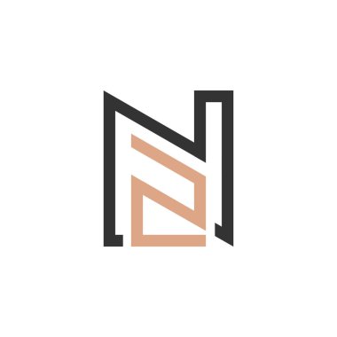 ZN, NZ, N ve Z soyut ilk harfli alfabe logosu tasarımı