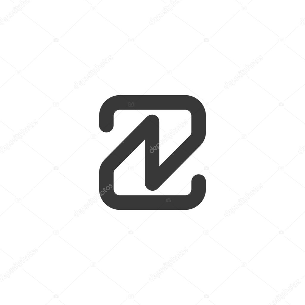 ZN, NZ, N AND Z Abstract initial monogram letter alphabet logo design