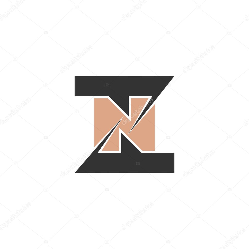 Alphabet Initials logo ZN, NZ, Z and N