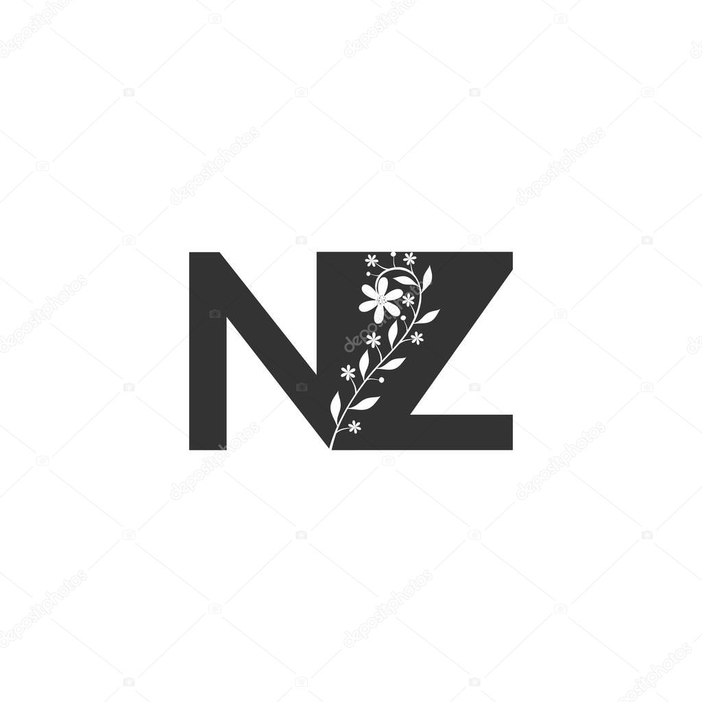 Alphabet letters Initials Monogram logo ZN, NZ, Z and N