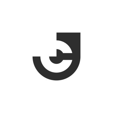 JC, CJ, soyut ilk monogram harf logosu tasarımı