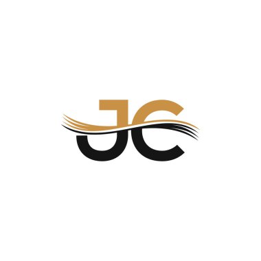 JC, CJ, J ve C Soyut ilk monogram harf alfabesi logosu tasarımı