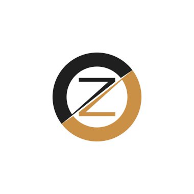 ZO, OZ, Z ve O Soyut ilk monogram harf alfabesi logosu tasarımı