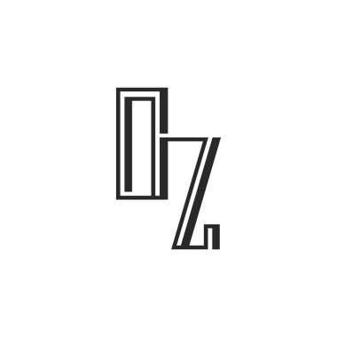 ZO, OZ, soyut ilk monogram harf logosu tasarımı