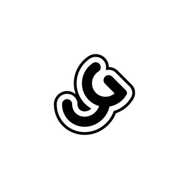 GY, YG, Soyut ilk monogram harf logosu tasarımı