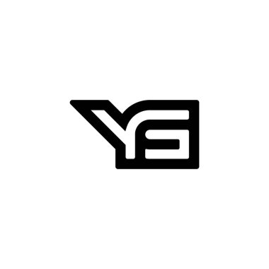 GY, YG, Soyut ilk monogram harf logosu tasarımı