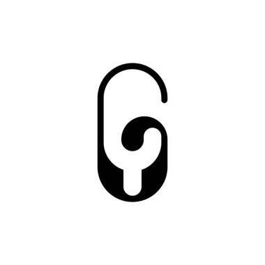 Alfabe harfleri Baş harfleri Monogram logosu GY, YG, G ve Y