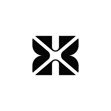HX, XH, Soyut ilk monogram harf logosu tasarımı