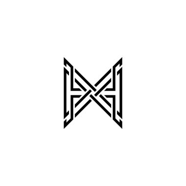 HX, XH, Soyut ilk monogram harf logosu tasarımı