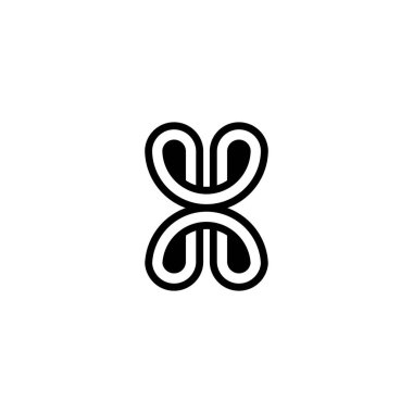 HX, XH, Soyut ilk monogram harf logosu tasarımı