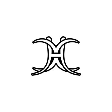 Alphabet Initials logo HX, XH, X and H clipart