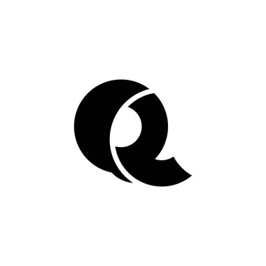 QZ, ZQ, Soyut ilk monogram harf logo tasarımı
