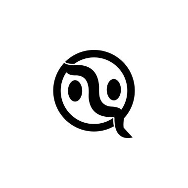 QZ, ZQ, Soyut ilk monogram harf logo tasarımı