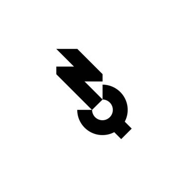 QZ, ZQ, Soyut ilk monogram harf logo tasarımı