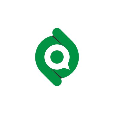 QZ, ZQ, Soyut ilk monogram harf logo tasarımı