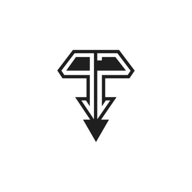 QZ, ZQ, Soyut ilk monogram harf logo tasarımı