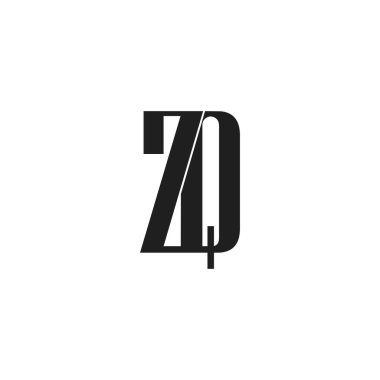 QZ, ZQ, Soyut ilk monogram harf logo tasarımı