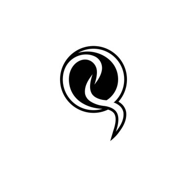 Alphabet letters Initials Monogram logo QZ, ZQ, Z and Q clipart