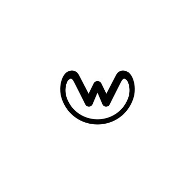 UW, WU, W ve U soyut ilk harfli alfabe logosu tasarımı