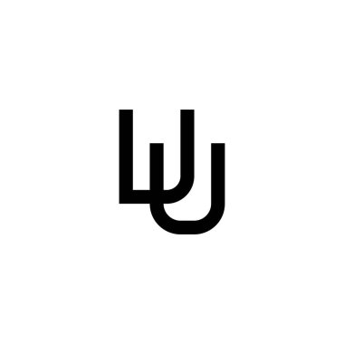 UW, WU, soyut ilk monogram harf logosu tasarımı