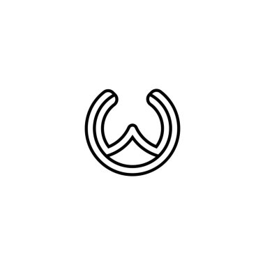 UW, WU, soyut ilk monogram harf logosu tasarımı