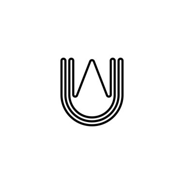UW, WU, soyut ilk monogram harf logosu tasarımı