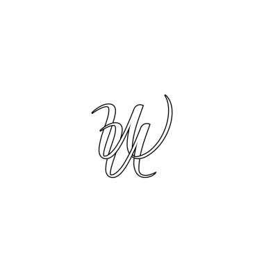 UW, WU, soyut ilk monogram harf logosu tasarımı
