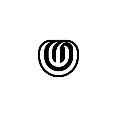 UW, WU, soyut ilk monogram harf logosu tasarımı