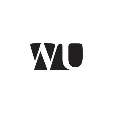 Alfabe harfleri Baş harfleri Monogram logosu UW, WU, W ve U