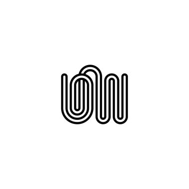 Alfabe harfleri Baş harfleri Monogram logosu UW, WU, W ve U