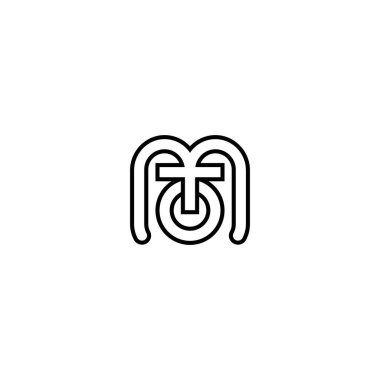 MT, TM, M ve T Soyut ilk monogram harf logosu tasarımı