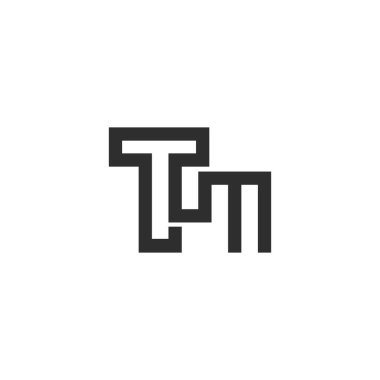 MT, TM, soyut ilk monogram harf logosu tasarımı