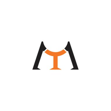 MT, TM, M ve T Soyut ilk monogram harf logosu tasarımı