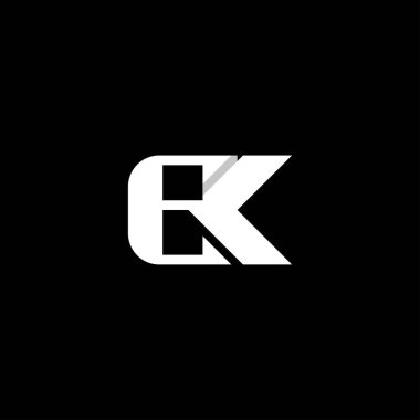 EK veya KE logosu ve simge tasarımı. Alfabe Baş harfleri EK, KE, E ve K