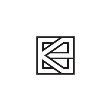 EK, KE, E ve K Soyut ilk monogram harf logosu tasarımı