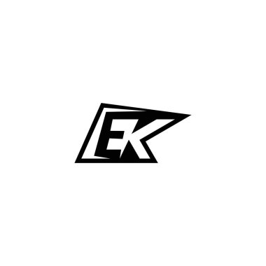 Alfabe harfleri Baş harfleri Monogram logosu EK, KE, E ve K