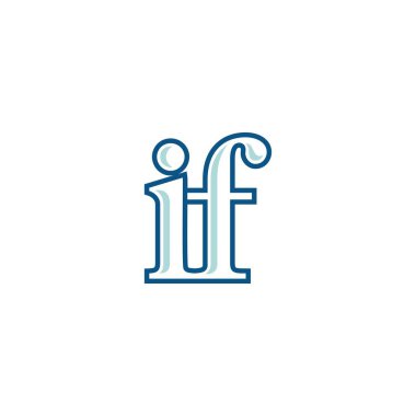 Alfabe harfleri Baş harfleri Monogram logosu FI, IF, F ve I