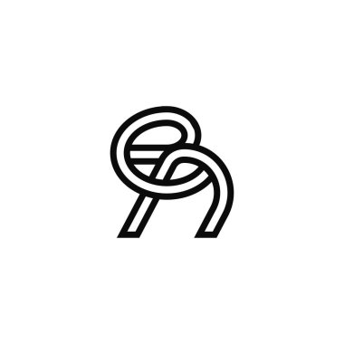 Soyut Tasarımlı Zarif Alfabe Monogramı EN NE logosu