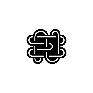 Pürüzsüz Görünümlü Soyut EN NE Simgesi Tasarımı