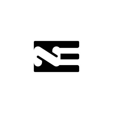 Pürüzsüz Görünümlü Soyut EN NE Simgesi Tasarımı