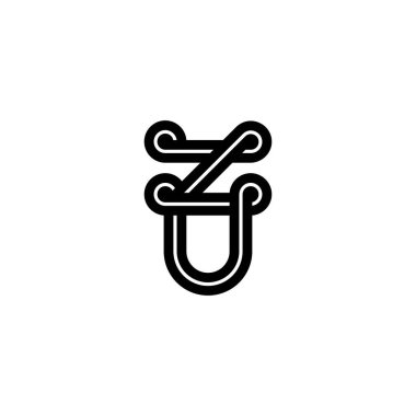 Profesyonel Kullanım için Modern ZU veya ZU Monogram Logosu
