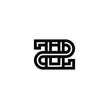 Modern Şirketler için Eşsiz ZU Monogram Alfabe Logosu