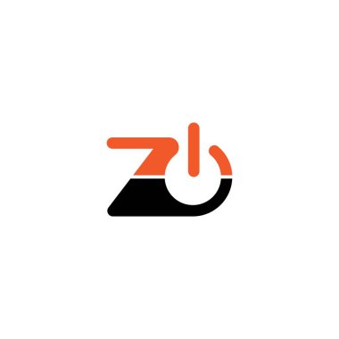 Başlangıç Harfi UZ Güç Logosu Şablon Tasarımı. Bağlı harf UZ logo tasarımı.