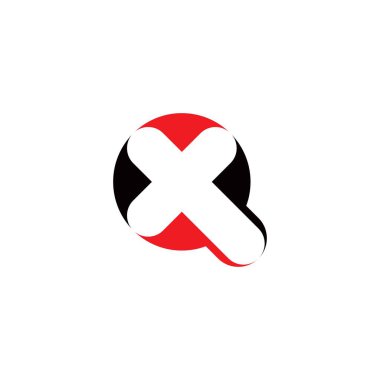 Soyut Tasarımlı Zarif Alfabe Monogramı QX XQ logosu