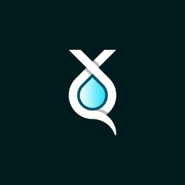 Profesyonel Kullanım için Modern QX veya XQ Su Damlası Monogram Logosu