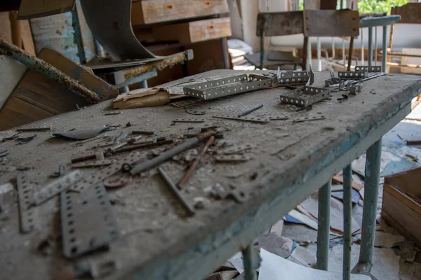 School Premises City Pripyat Ukraine Emptiness Dampness Exclusion Zone Chernobyl — Stock Photo, Image